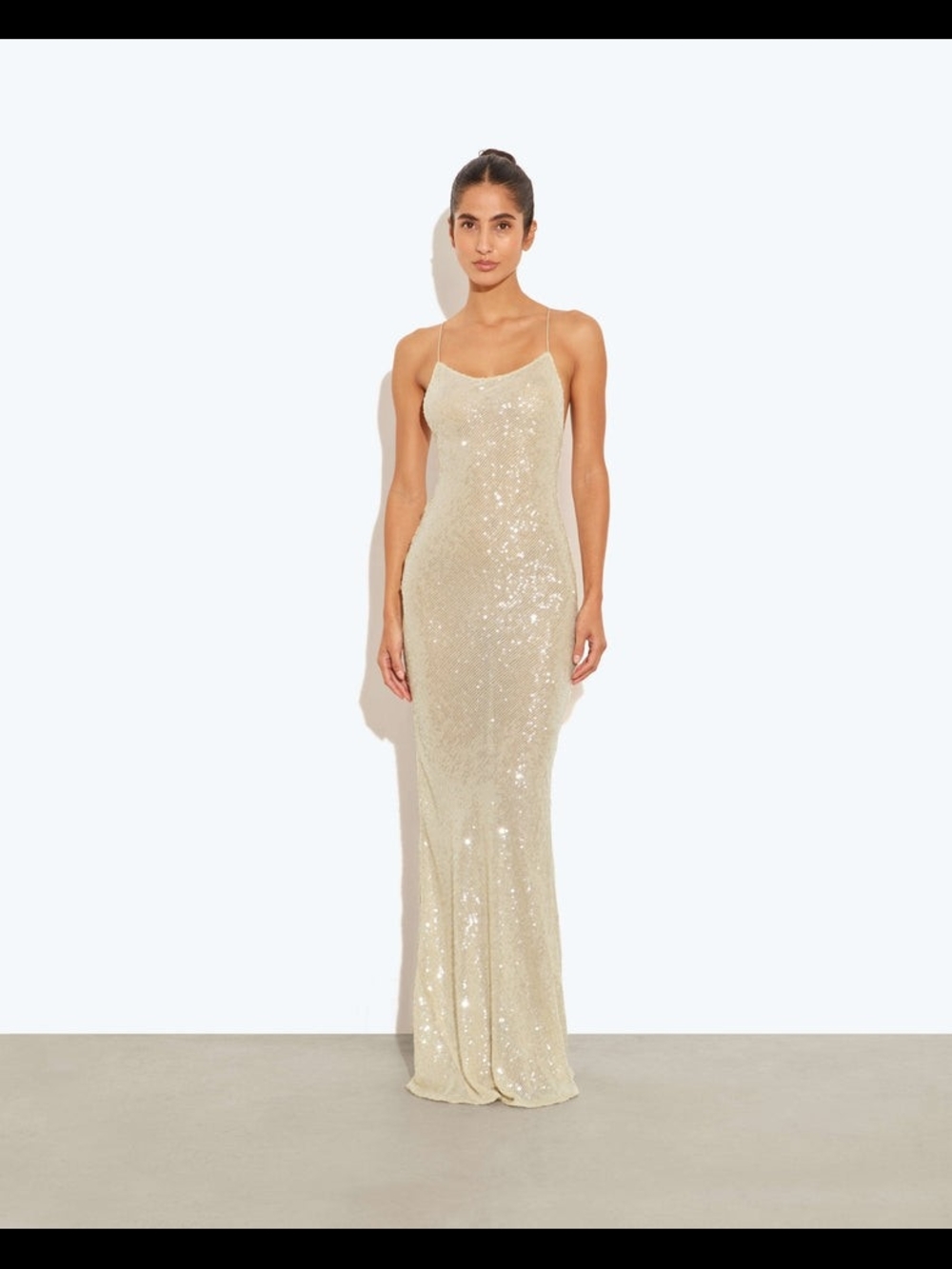 Rat & Boa Olympia Sequin Slip Dress — Champagne XXS - Picture 3 of 9